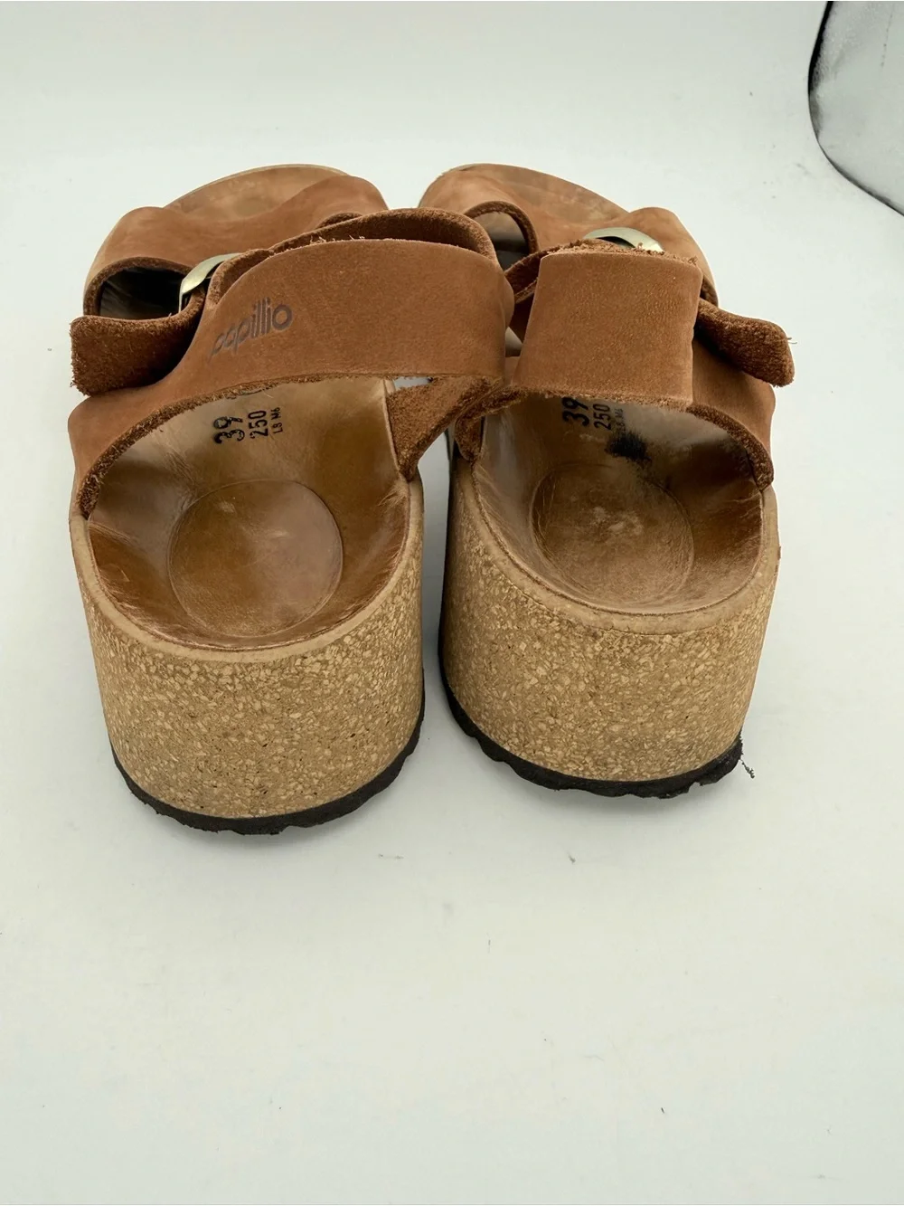 Papillo by Birkenstock women’s Glenda Wedge Nubuck leather sandals shoes 8/ 8.5
